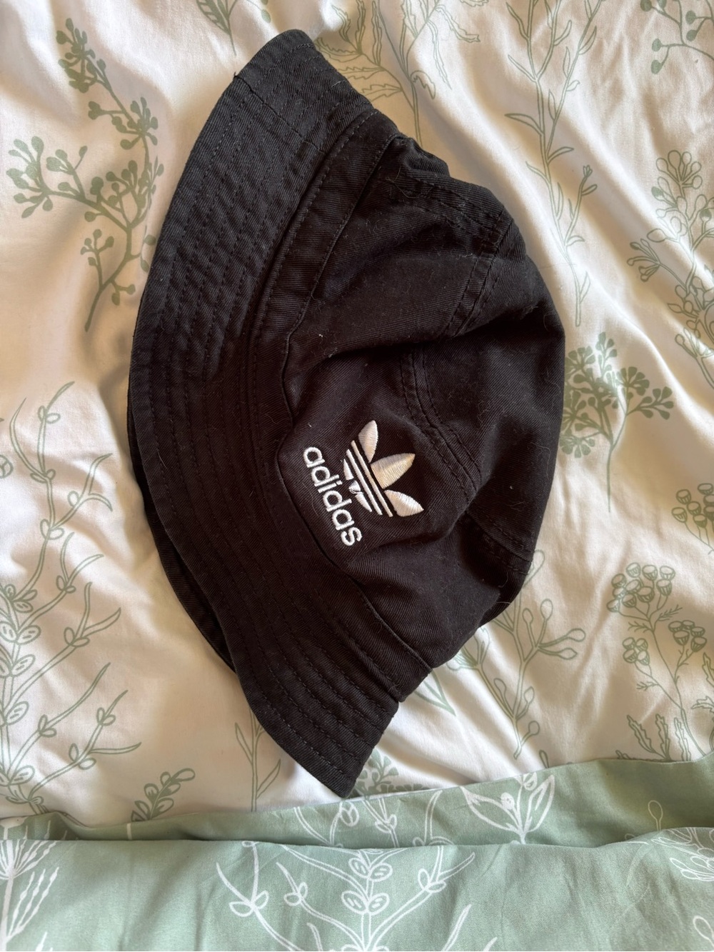 adidas Black Bucket Hat with Trefoil Patch